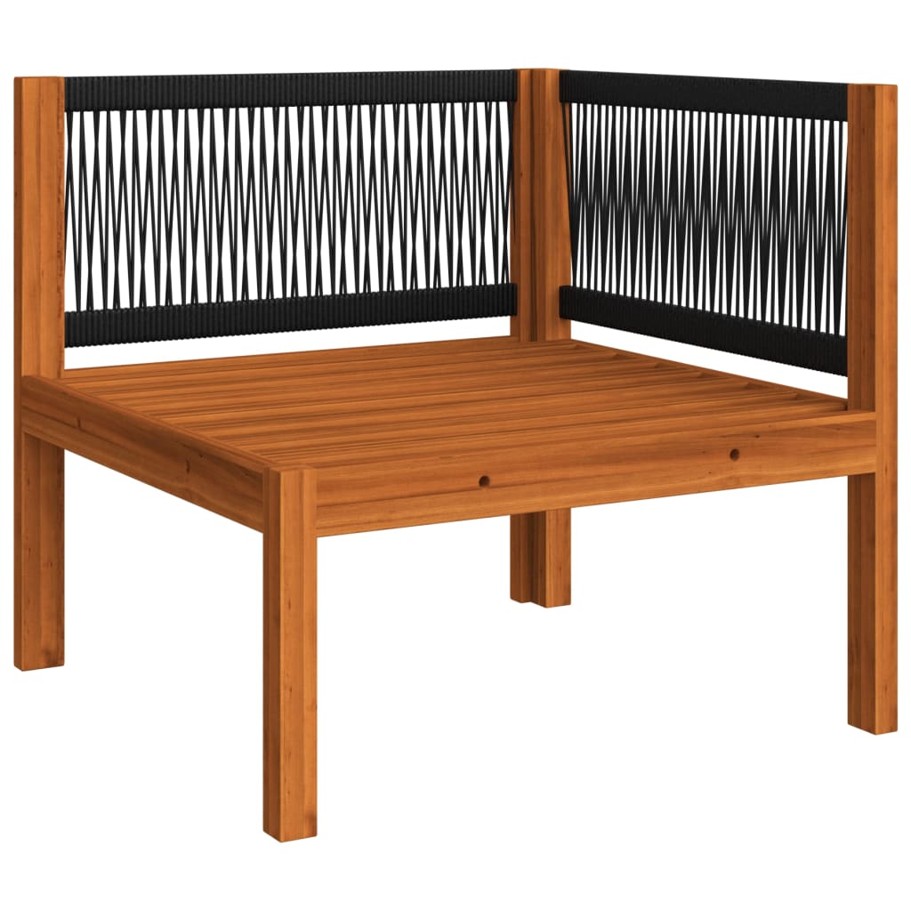 Set da giardino 4 pezzi con cuscini in legno crema, acacia e corda - homemem39