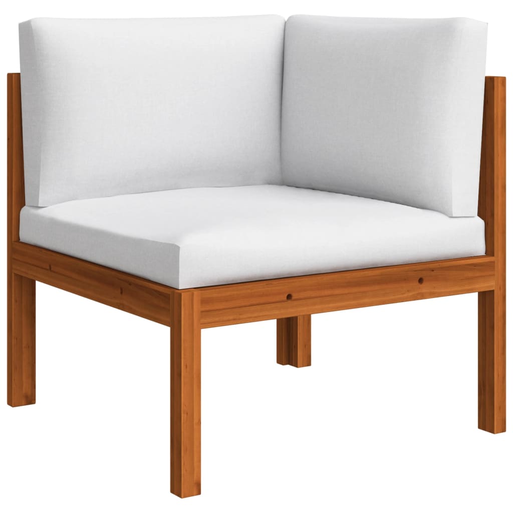 Set da giardino 5 pezzi con cuscini in legno crema, acacia e corda - homemem39