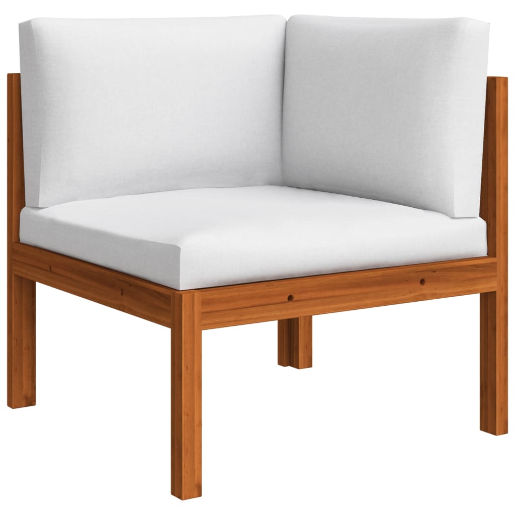 Set da Giardino 7 pz con Cuscini in Legno Crema, Acacia e Corda - homemem39