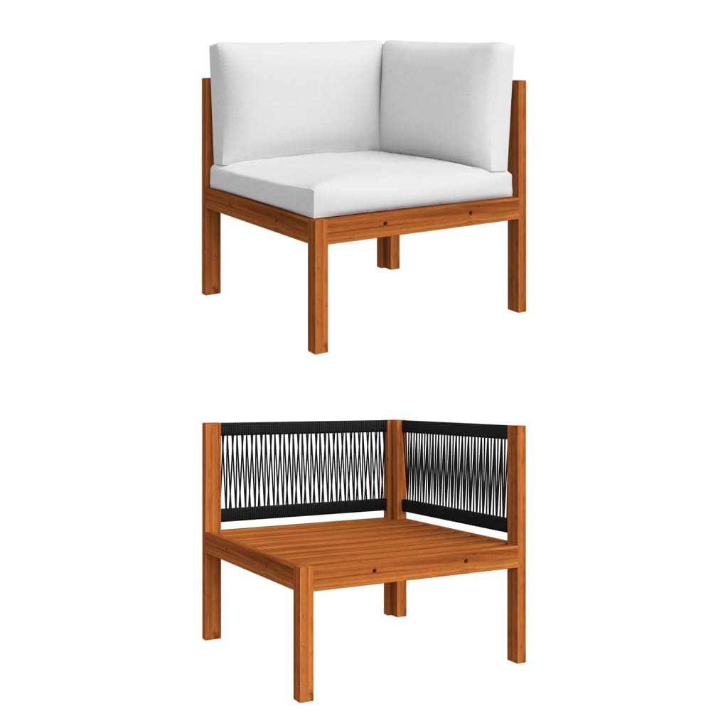 Set da giardino 5 pezzi con cuscini crema 63x63 cm - homemem39