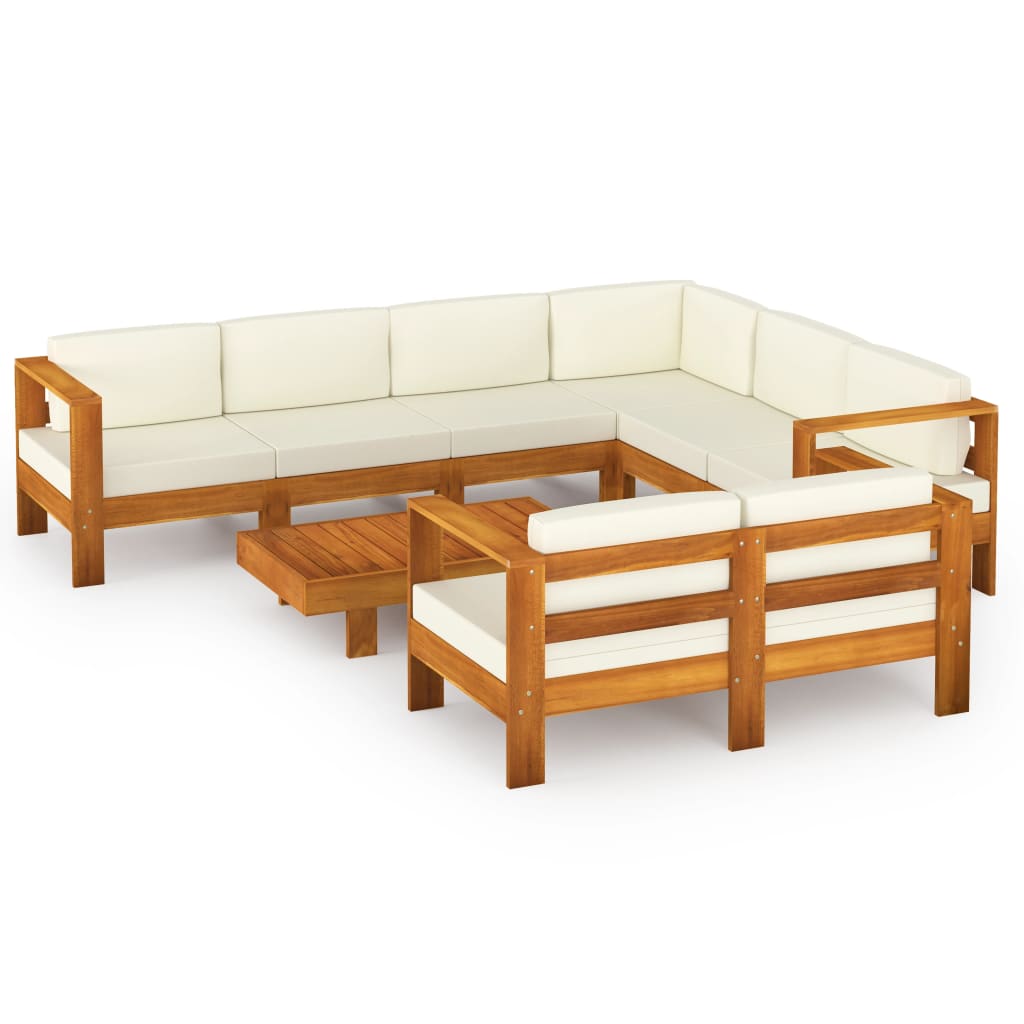 Set da Giardino 8 pz con Cuscini 100x60 cm Legno di Acacia