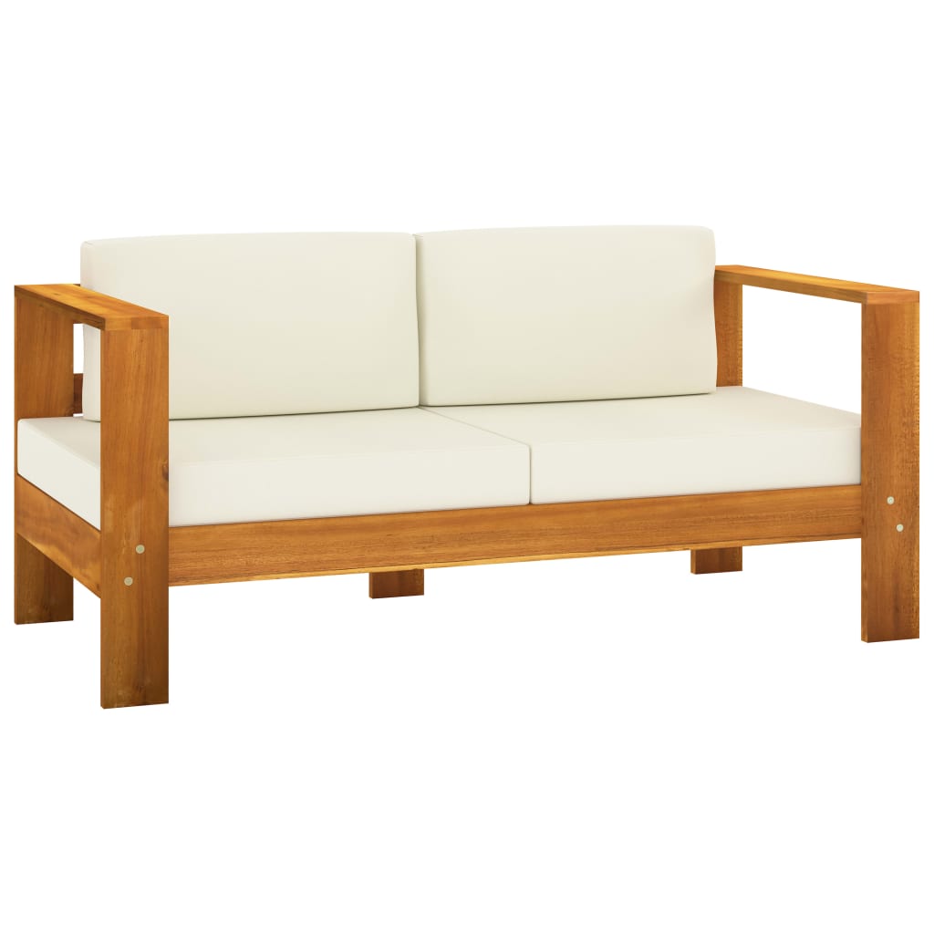 Set da giardino 9 pezzi con cuscini 100x60 cm in legno di acacia