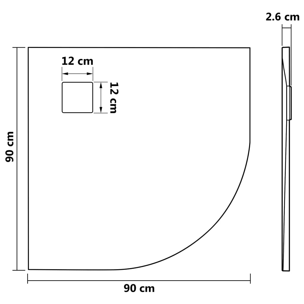 Piatto Doccia in SMC Marrone 90x90 cm - homemem39