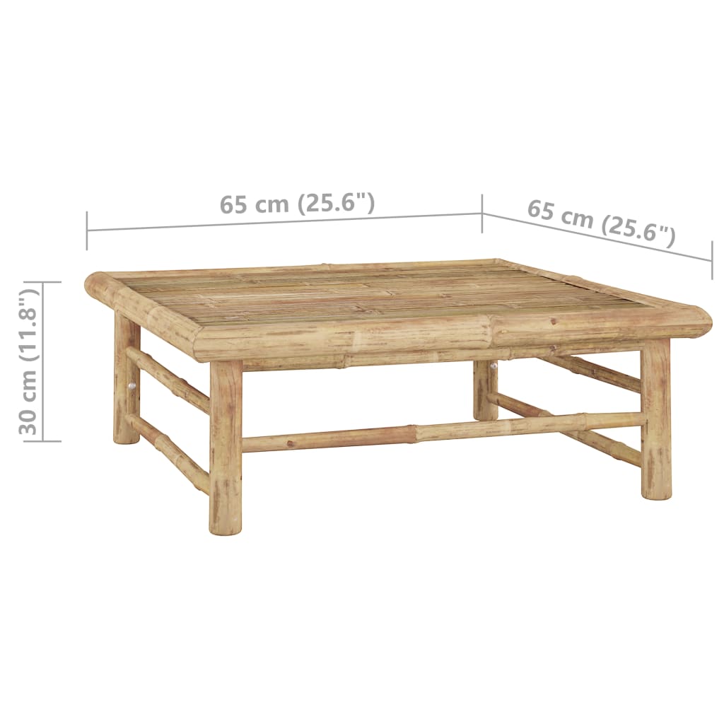 Set Divani da Giardino 6 pz con Cuscini Bianco Crema in Bambù | homemem39