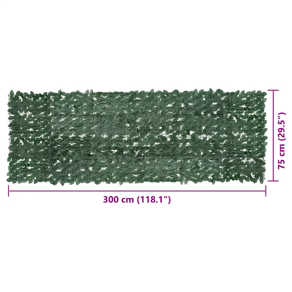 Paravento da Balcone con Foglie Verde Scuro 300x100 cm | homemem39