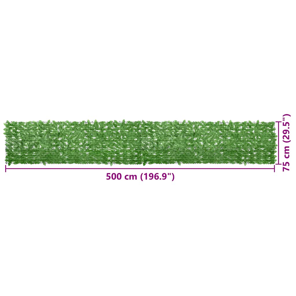 Paravento da Balcone con Foglie Verdi 500x75 cm | homemem39