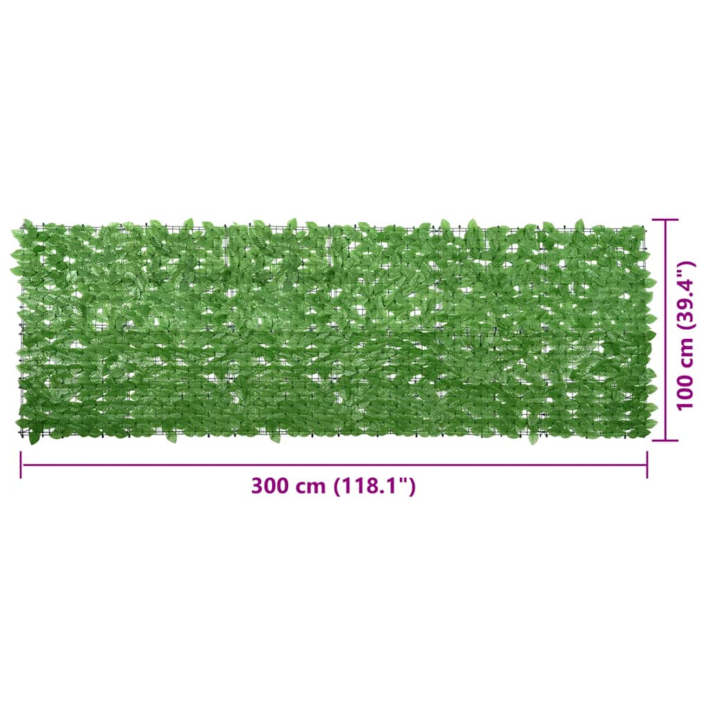 Paravento da Balcone con Foglie Verdi 300x100 cm - homemem39