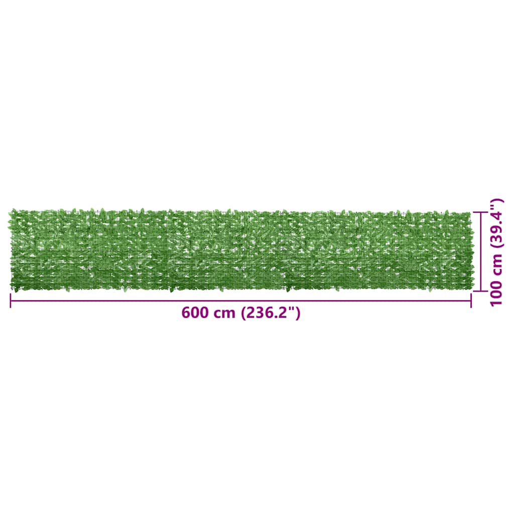 Paravento da Balcone con Foglie Verdi 600x100 cm | homemem39