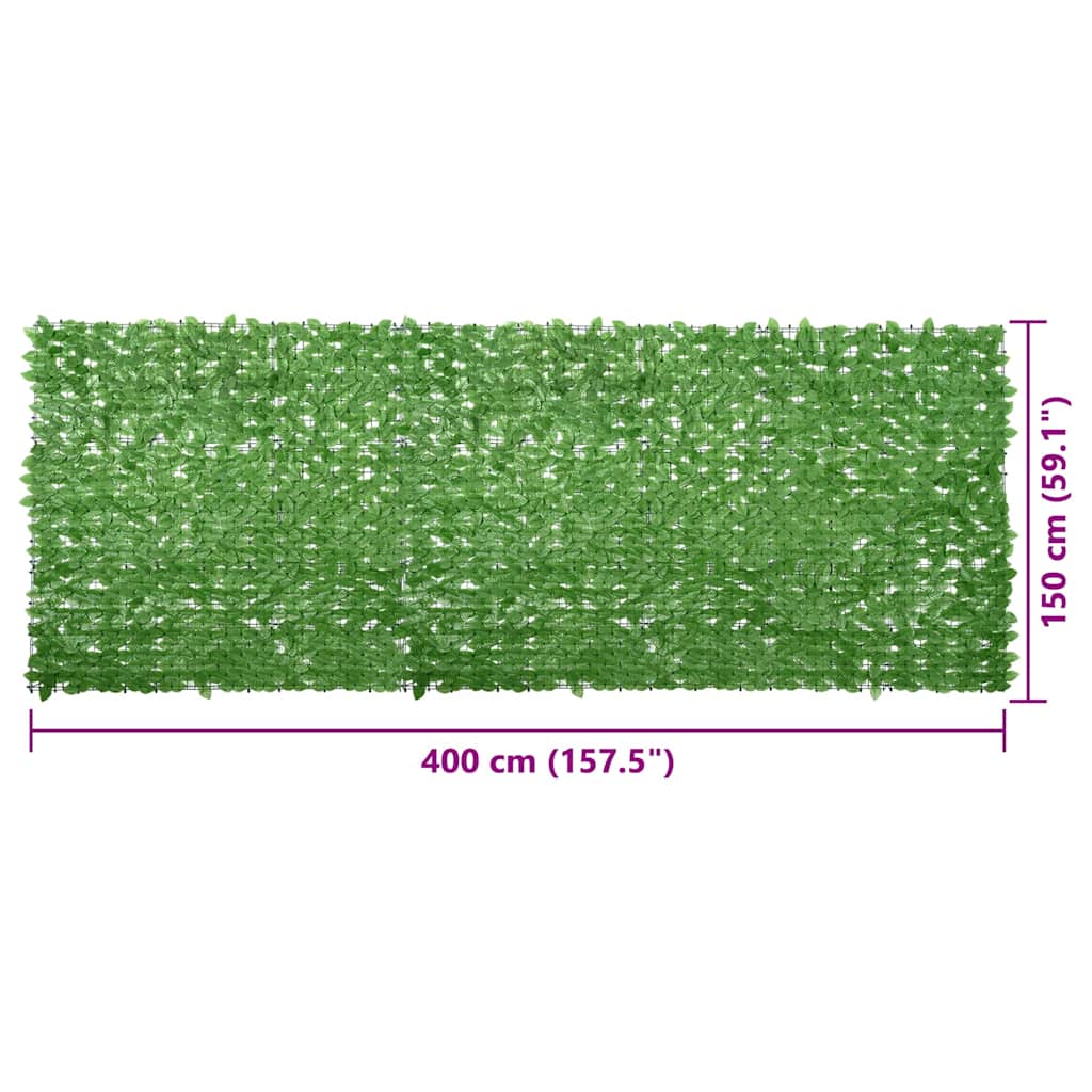 Paravento da Balcone con Foglie Verdi 400x150 cm - homemem39
