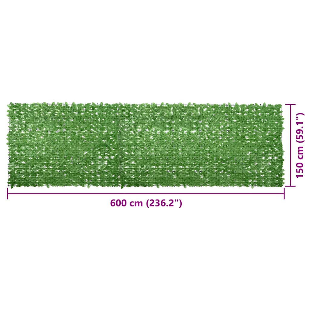 Paravento da Balcone con Foglie Verdi 600x150 cm - homemem39