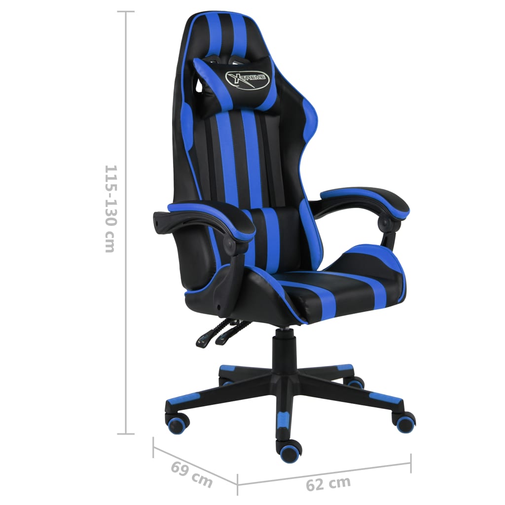 Sedia da Gaming Nero e Blu in Similpelle - homemem39