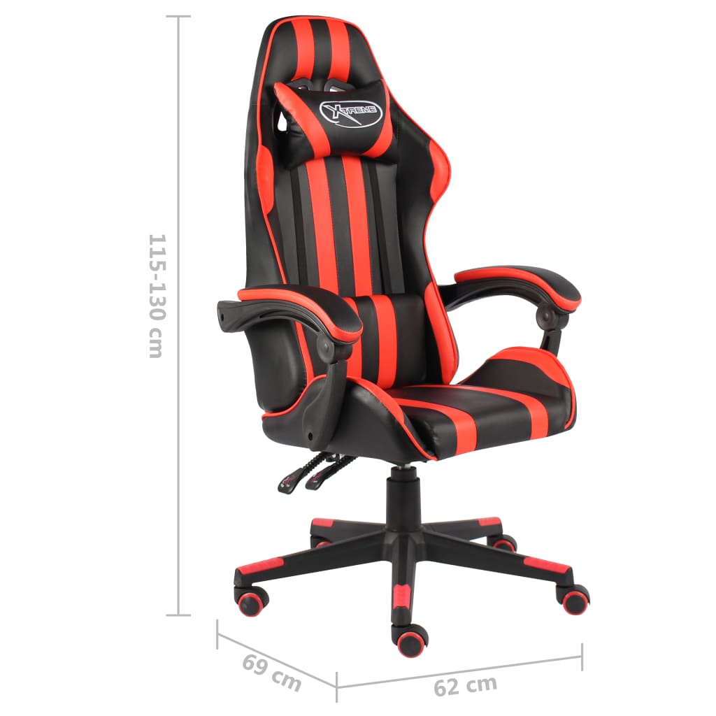 Sedia da Gaming Nero e Rosso in Similpelle | homemem39