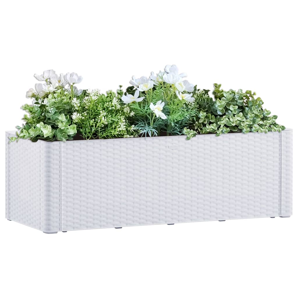 Letto Rialzato da Giardino con Sistema Irrigazione Bianco - homemem39