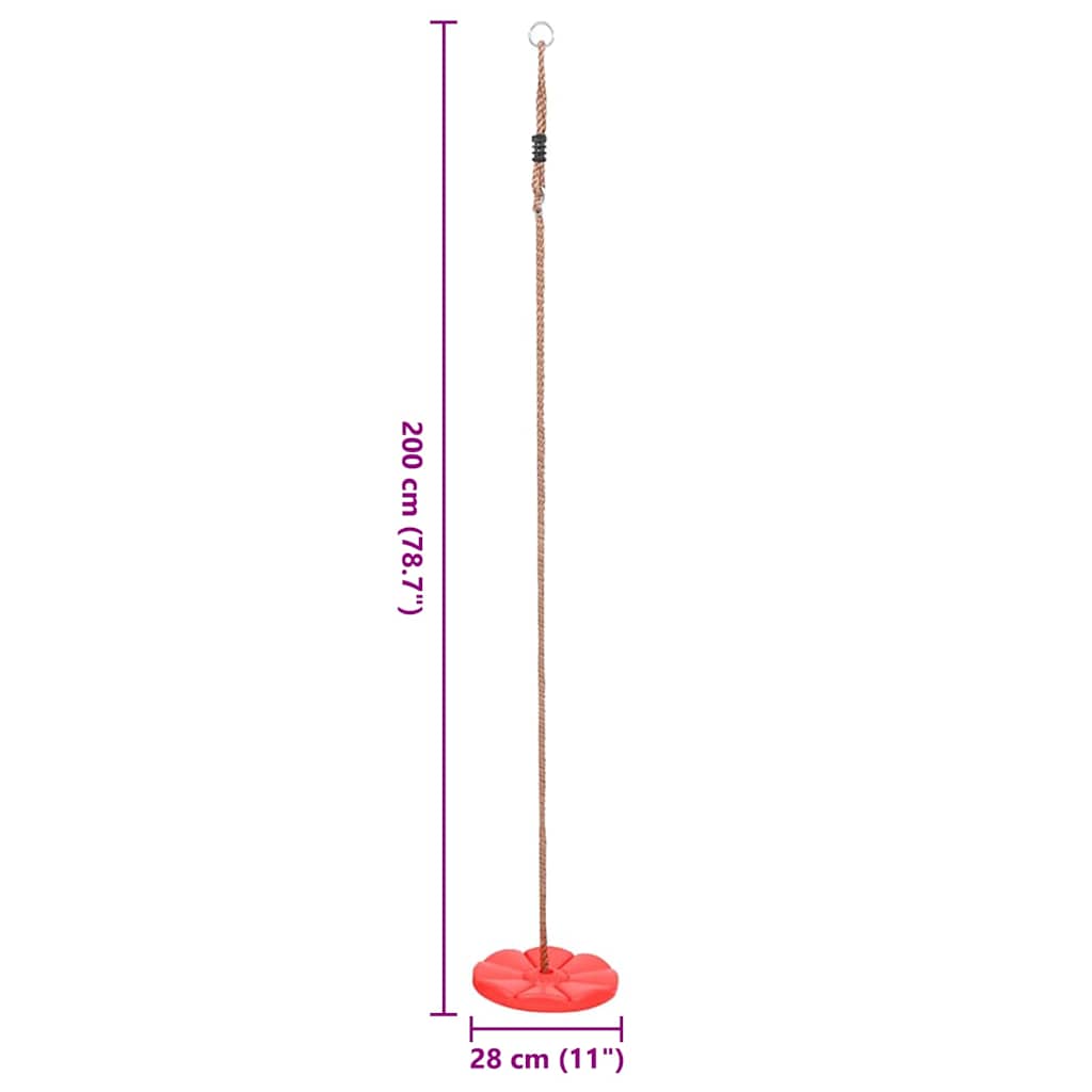 Altalena con Piattaforma 200 cm Rosso - homemem39
