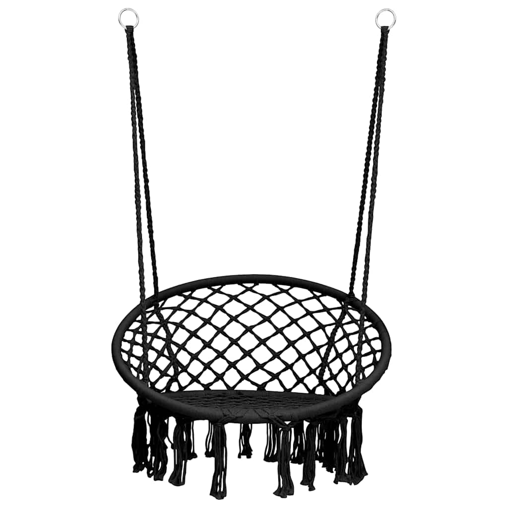 Sedia a Dondolo in Stile Amaca 80 cm Antracite - homemem39
