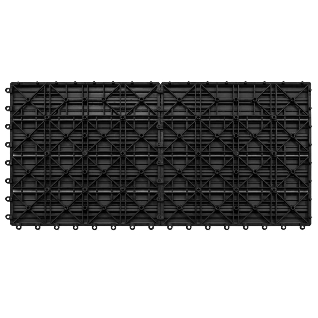 Piastrelle per Decking in WPC 6 pz 60x30 cm 1,08 m² Nere - homemem39
