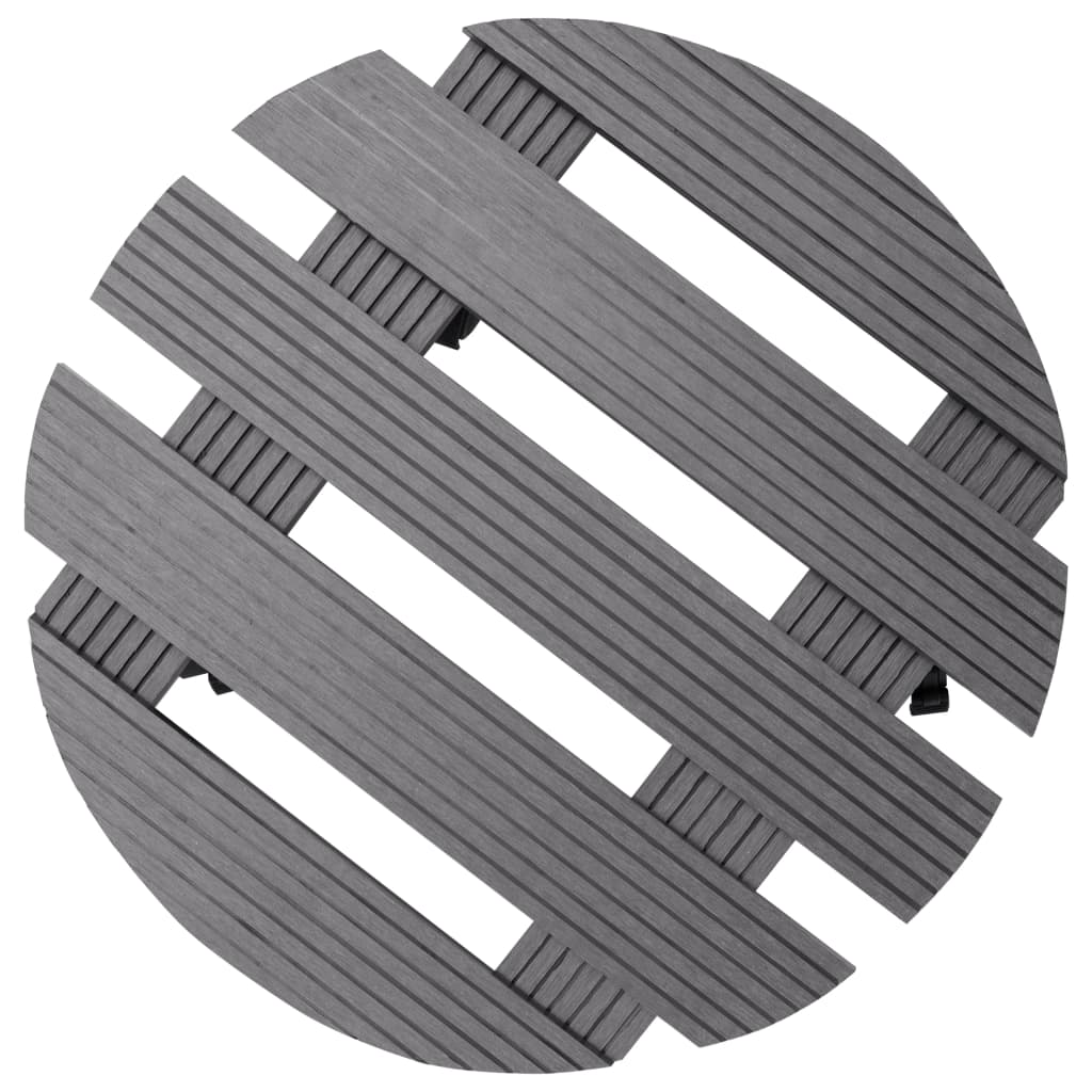 Carrelli Portavasi 2 pz Grigi Ø30x7,5 cm in WPC - homemem39