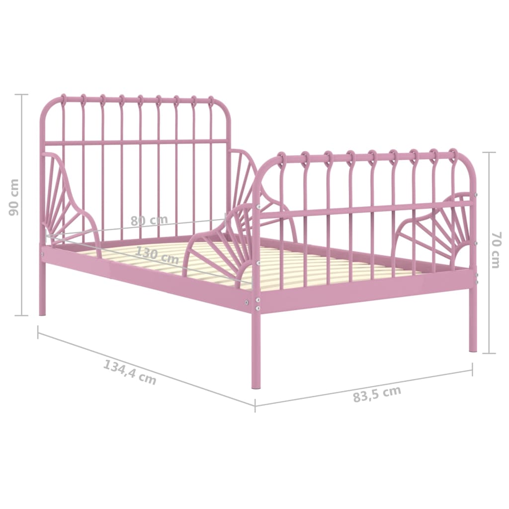 Giroletto Estendibile Rosa in Metallo 80x130/200 cm | homemem39