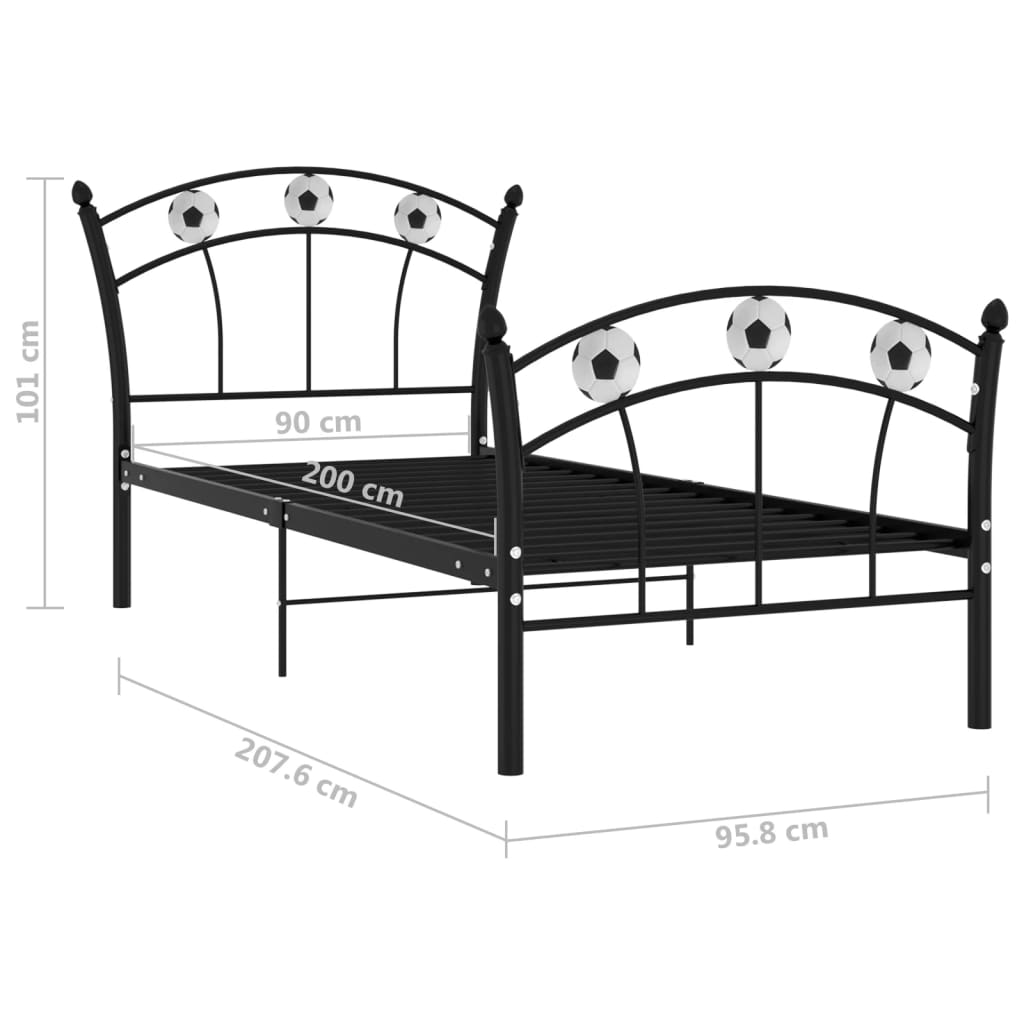 Giroletto con Motivo Calcio in Metallo Nero 90x200 cm | homemem39