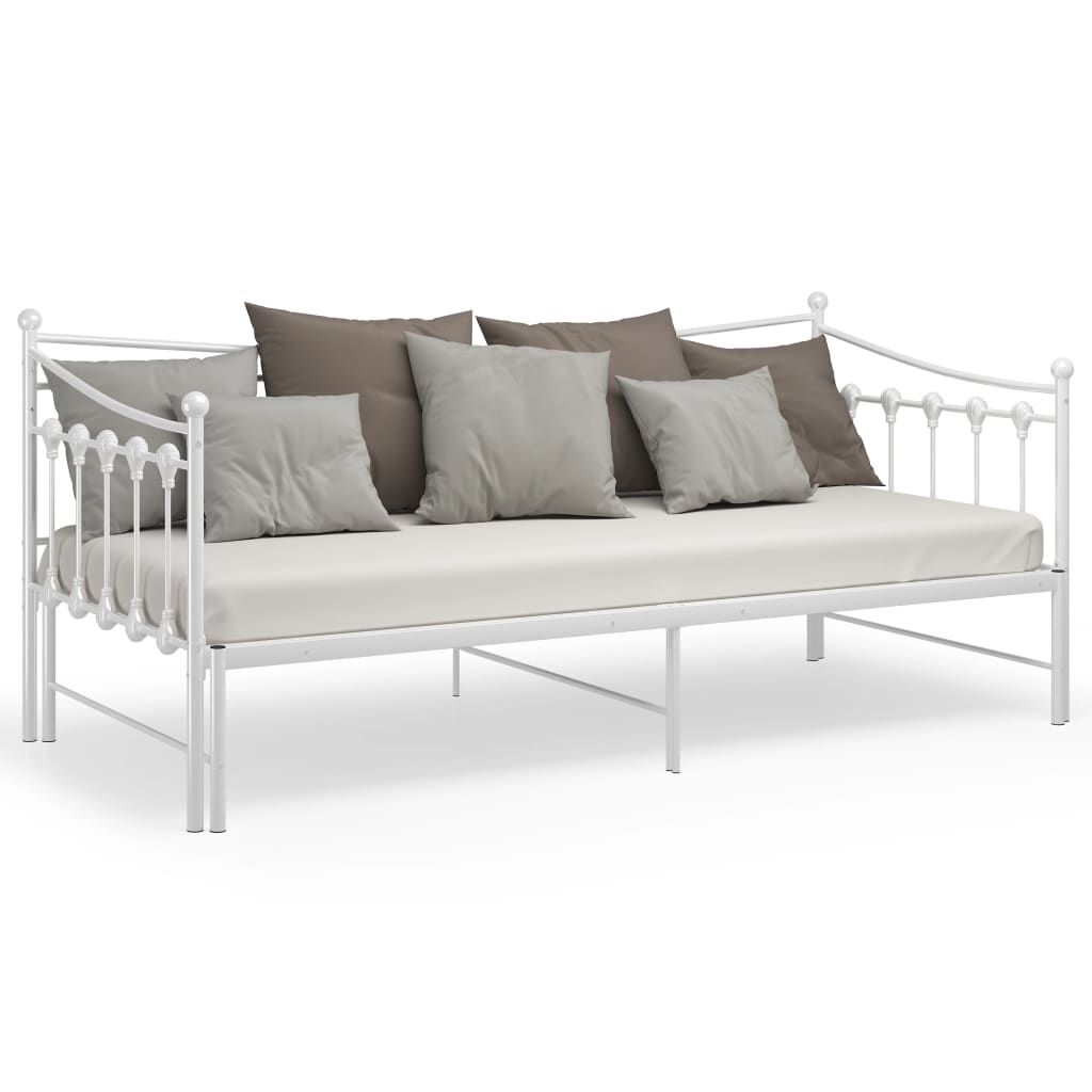 Telaio Divano Letto Estraibile Bianco in Metallo 90x200 cm | homemem39