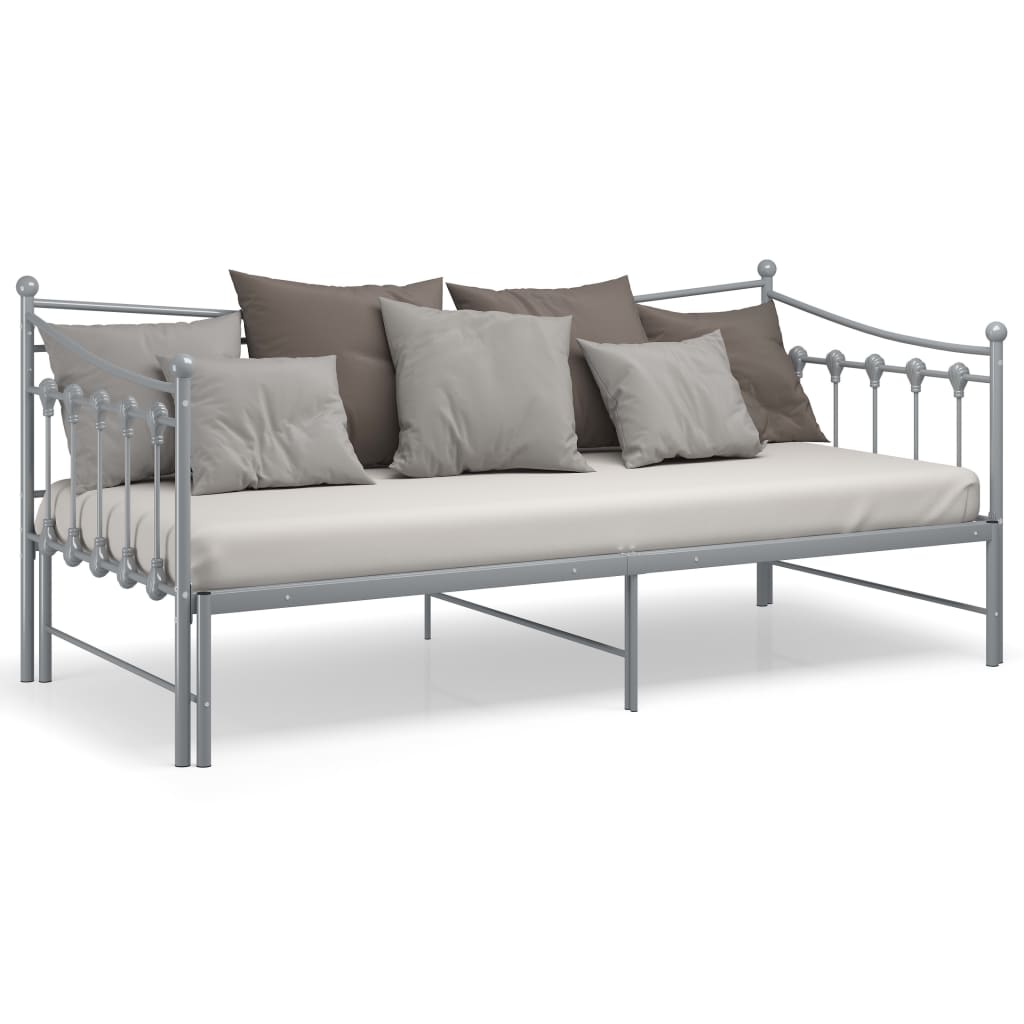 Telaio Divano Letto Estraibile Grigio in Metallo 90x200 cm | homemem39