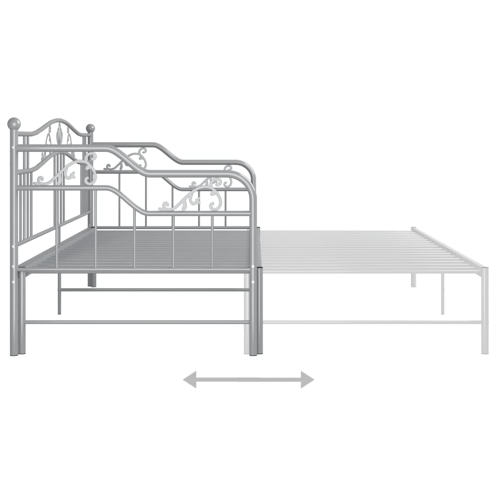 Telaio Divano Letto Estraibile Grigio in Metallo 90x200 cm | homemem39