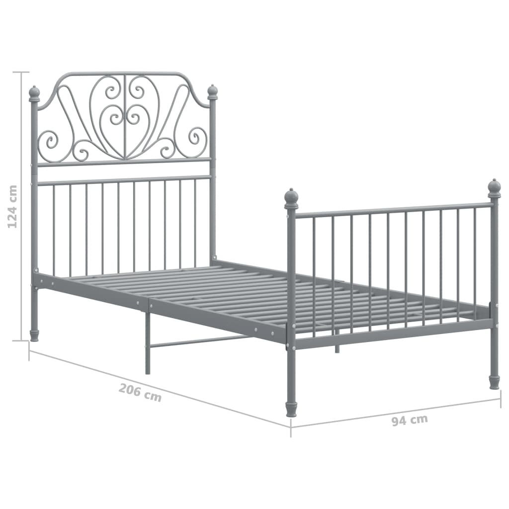 Giroletto Grigio in Metallo 90x200 cm | homemem39