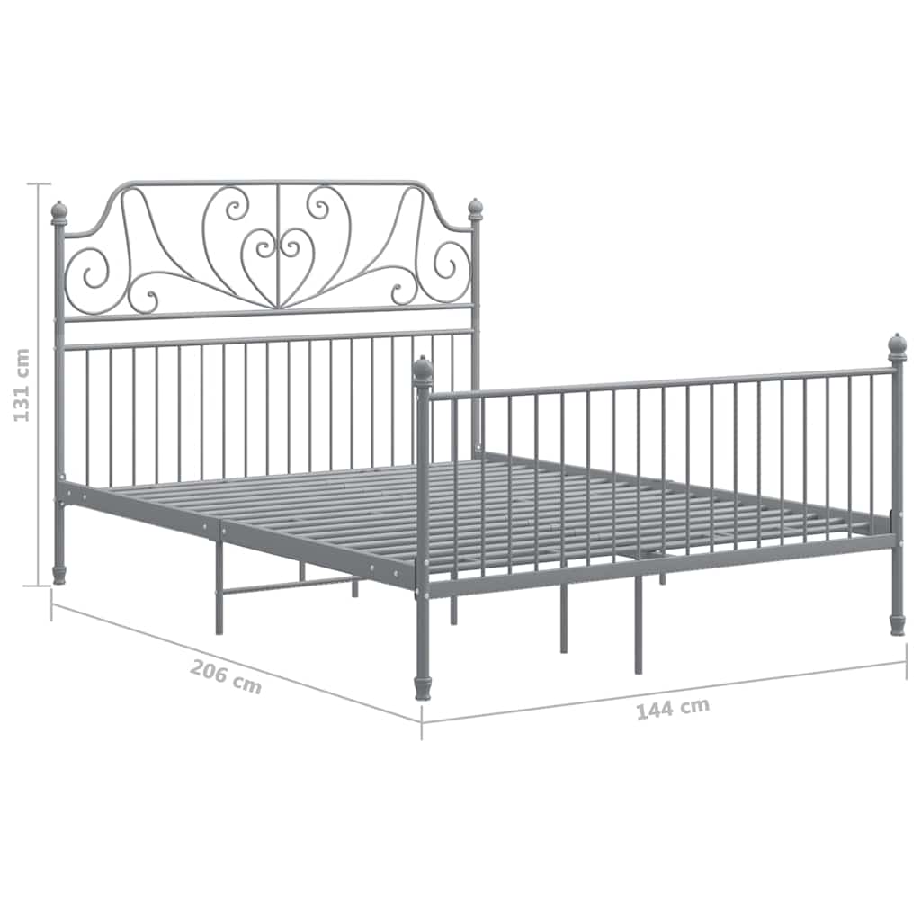Giroletto senza Materasso Grigio in Metallo 140x200 cm
