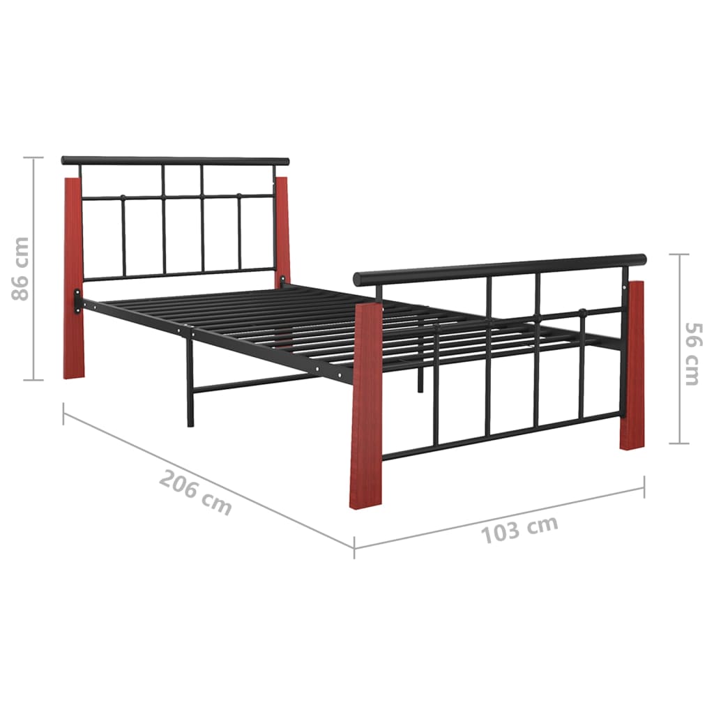 Giroletto in Metallo e Legno Massello di Rovere 90x200 cm | homemem39