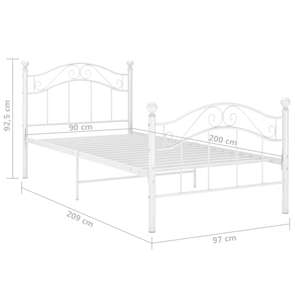Giroletto Bianco in Metallo 90x200 cm | homemem39