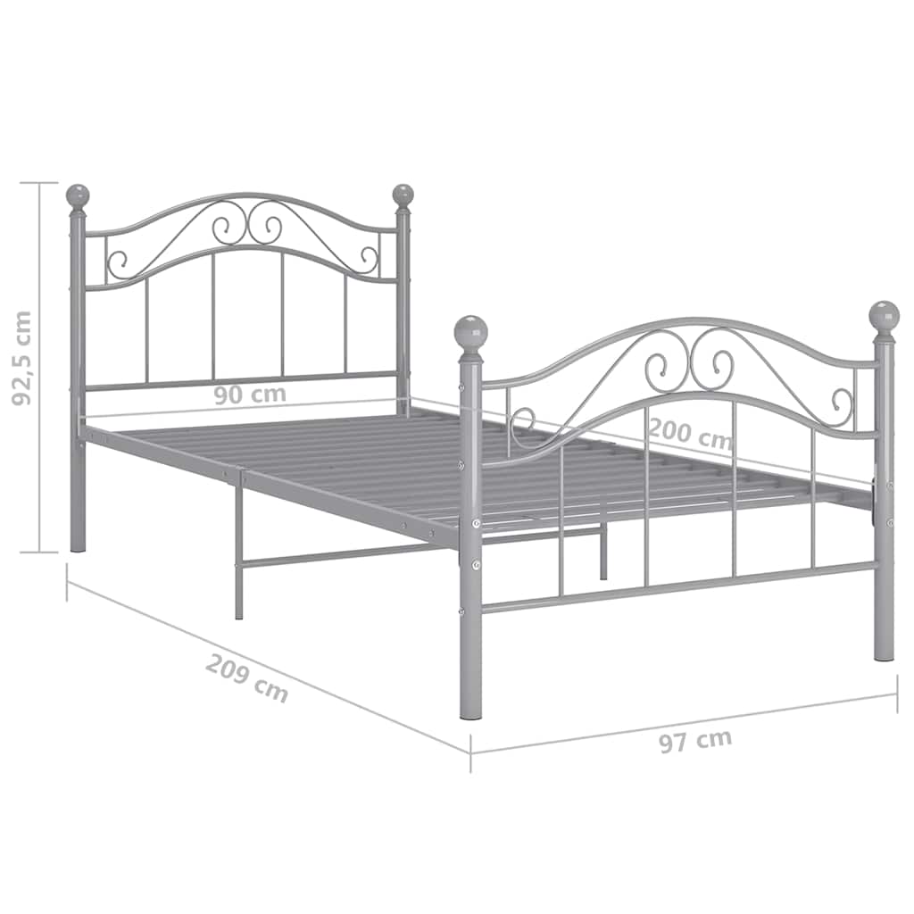 Giroletto Grigio in Metallo 90x200 cm