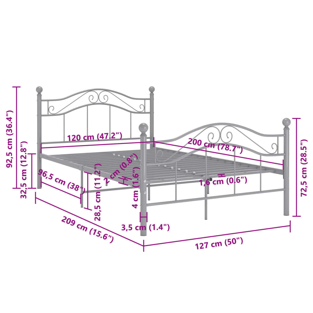 Giroletto Grigio in Metallo 120x200 cm | homemem39
