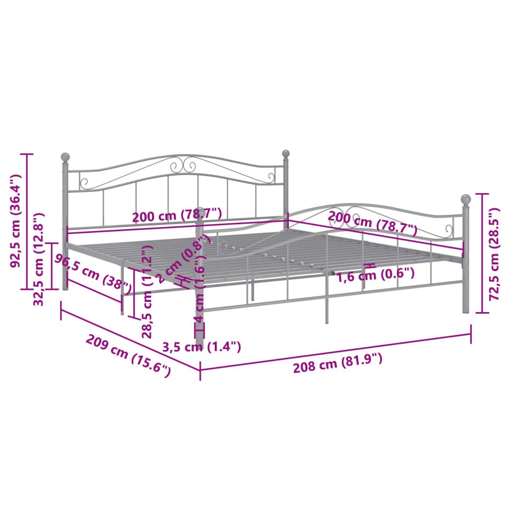 Giroletto Grigio in Metallo 200x200 cm | homemem39