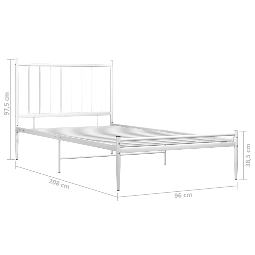 Giroletto Bianco in Metallo 90x200 cm | homemem39
