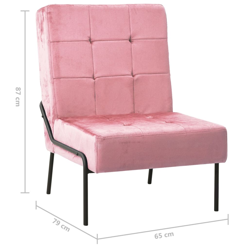 Poltrona Relax 65x79x87 cm Rosa in Velluto | homemem39