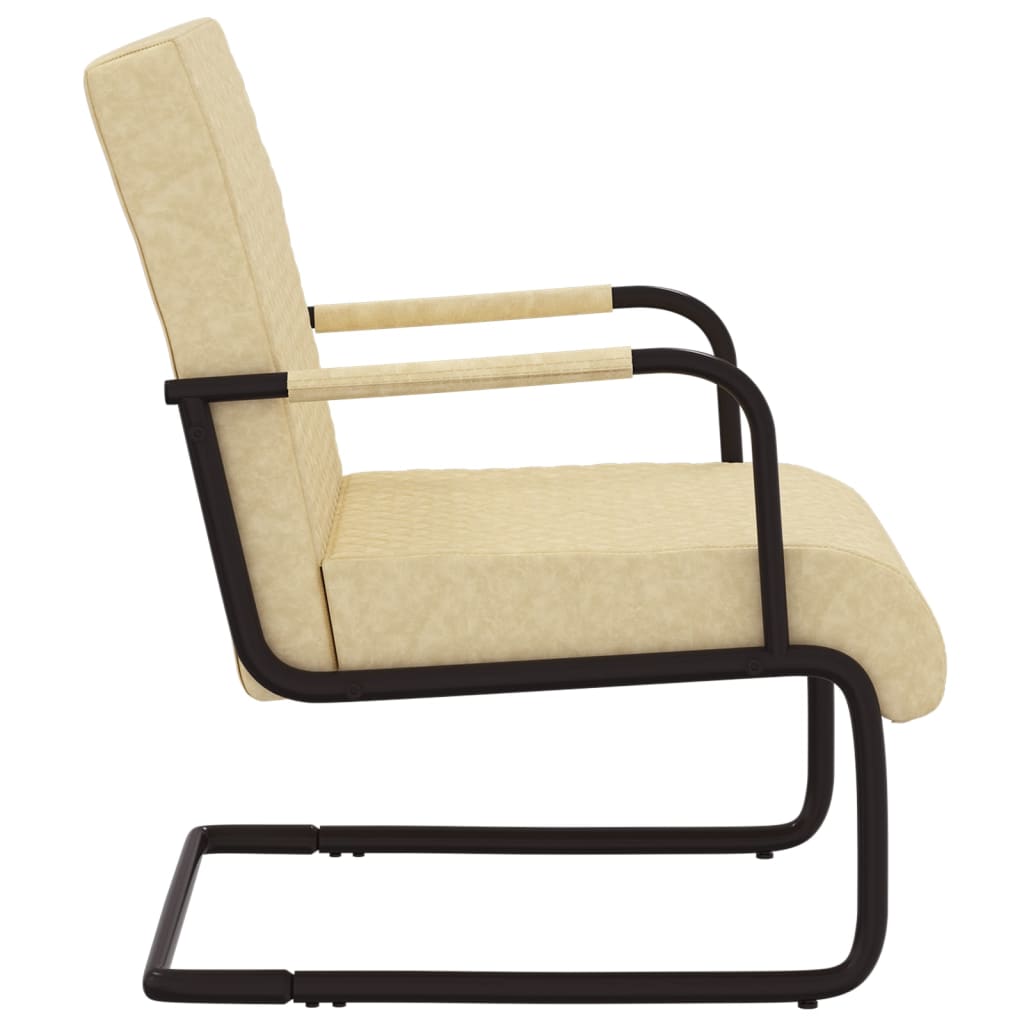 Sedia a Sbalzo Crema in Similpelle - homemem39