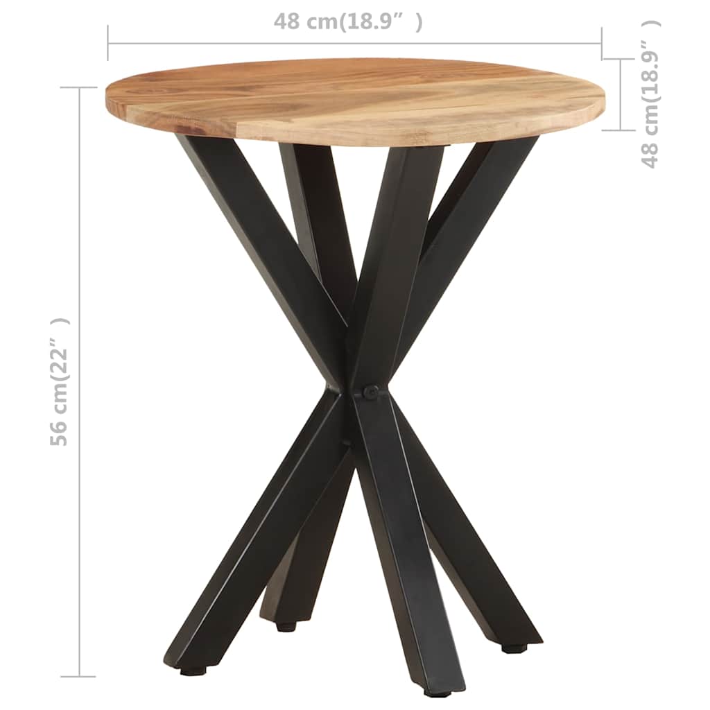 Tavolino di Servizio 48x48x56cm in Legno Massello di Acacia