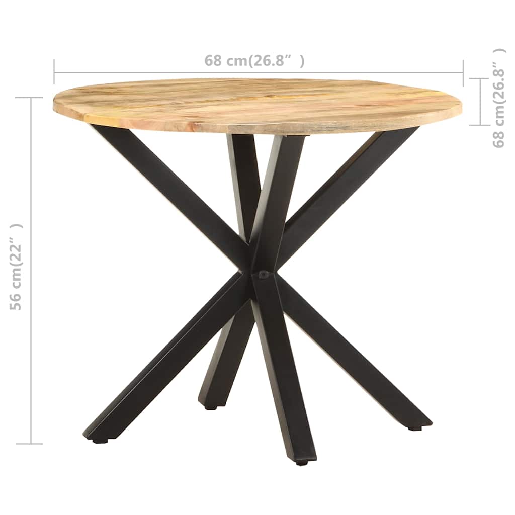Tavolino di Servizio 68x68x56 cm in Legno Massello di Mango