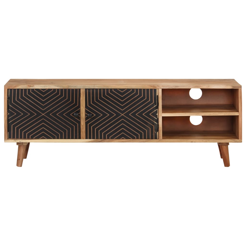 Mobile Porta TV 115x30x39 cm in Legno Massello di Acacia - homemem39