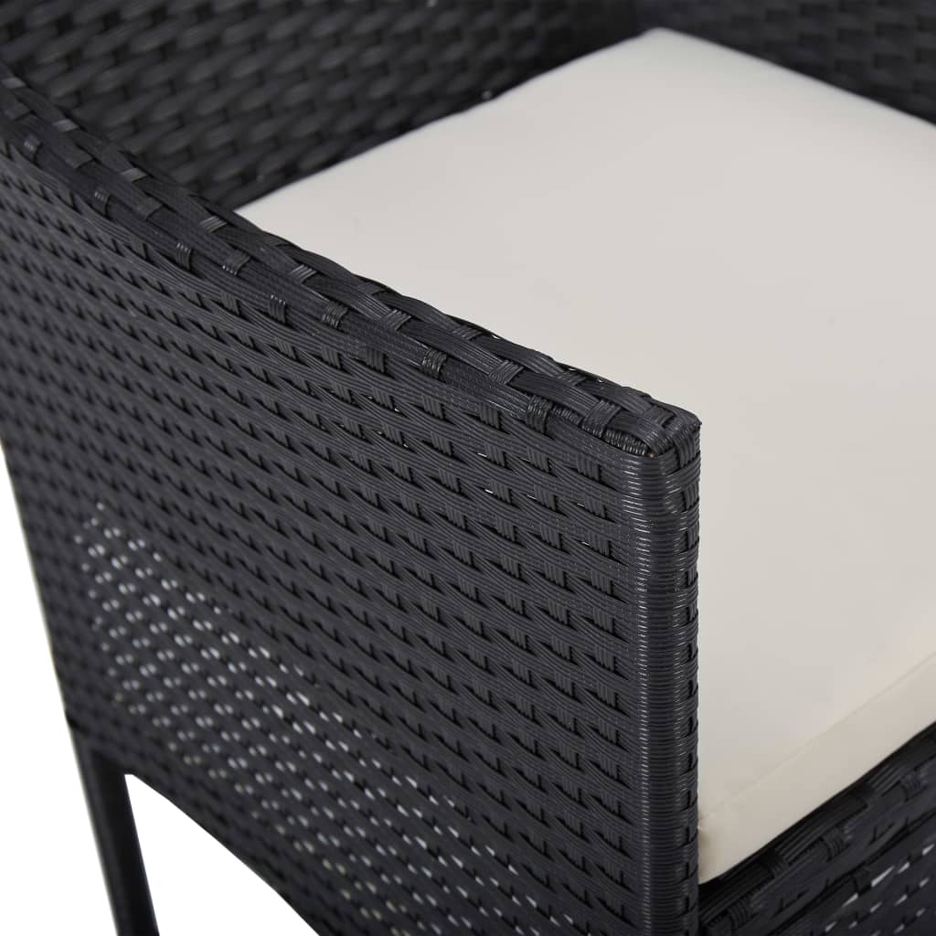 Set Mobili da Pranzo da Giardino 5 pz Nero Polyrattan e Acacia - homemem39