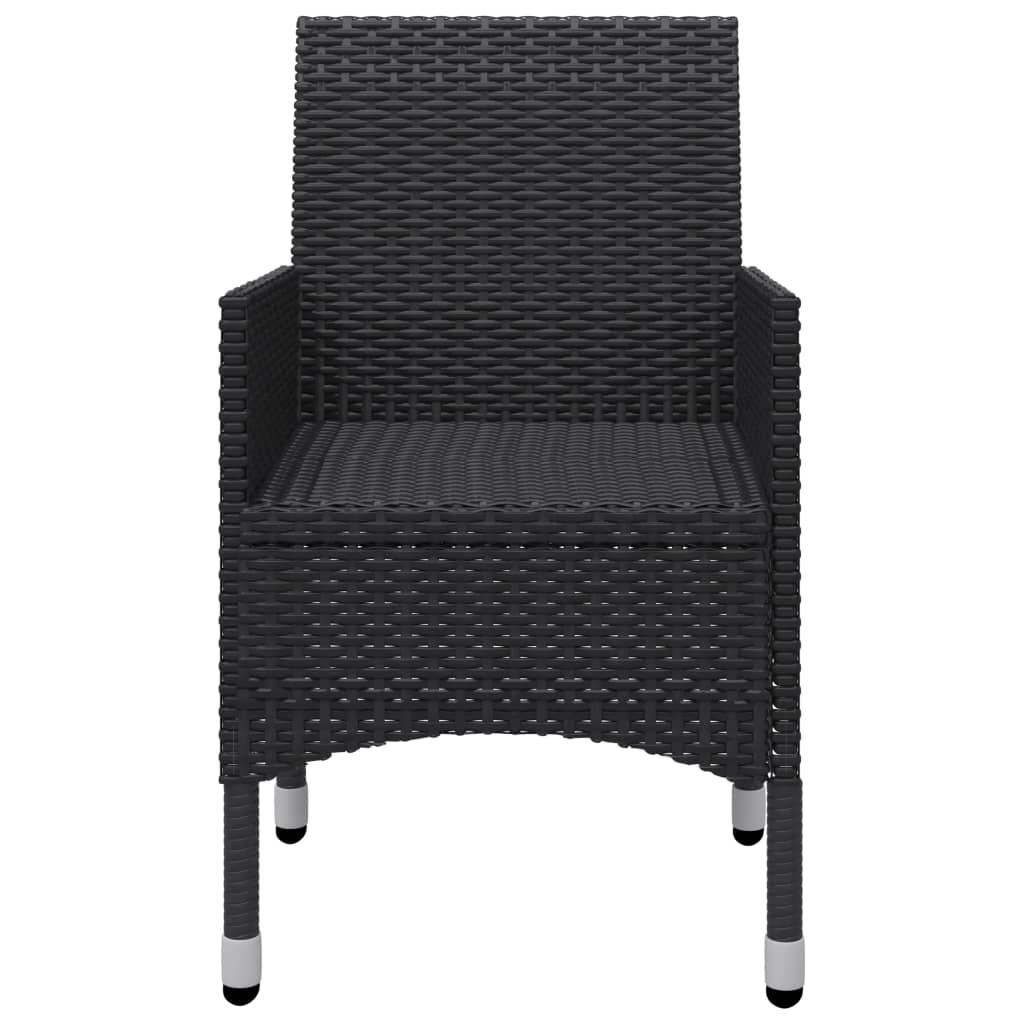 Set Mobili da Pranzo per Giardino 9 pz Polyrattan e Vetro Nero - homemem39