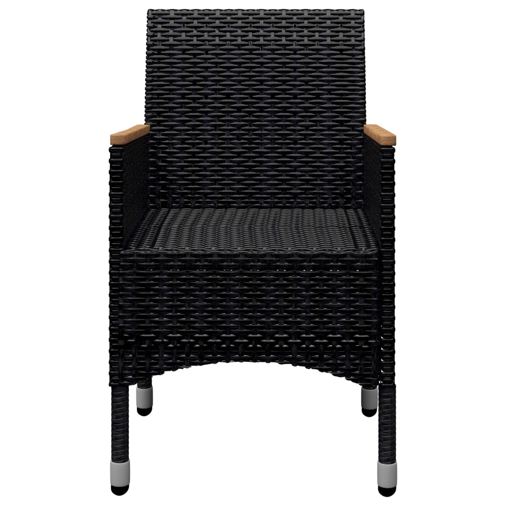Set da Pranzo da Giardino 9 pz in Polyrattan e Acacia Nero - homemem39