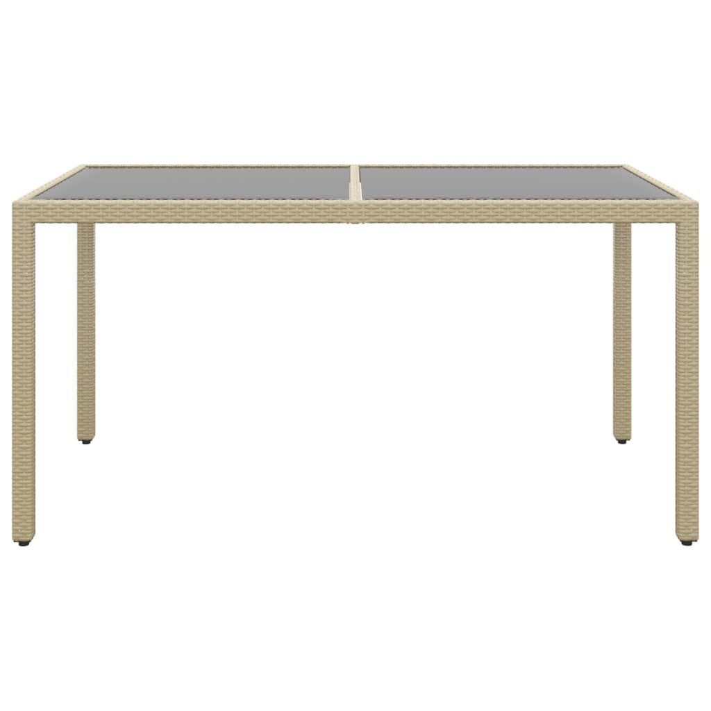 Set da Pranzo Giardino 5 pz Polyrattan e Vetro Temperato Beige - homemem39