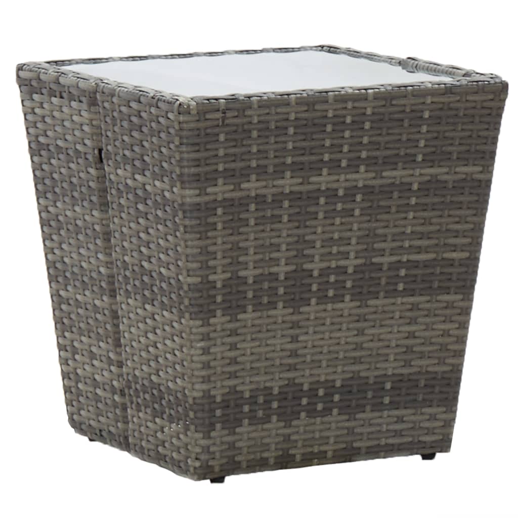 Set da Bistrot da Giardino 3 pz in Polyrattan e Vetro Grigio - homemem39