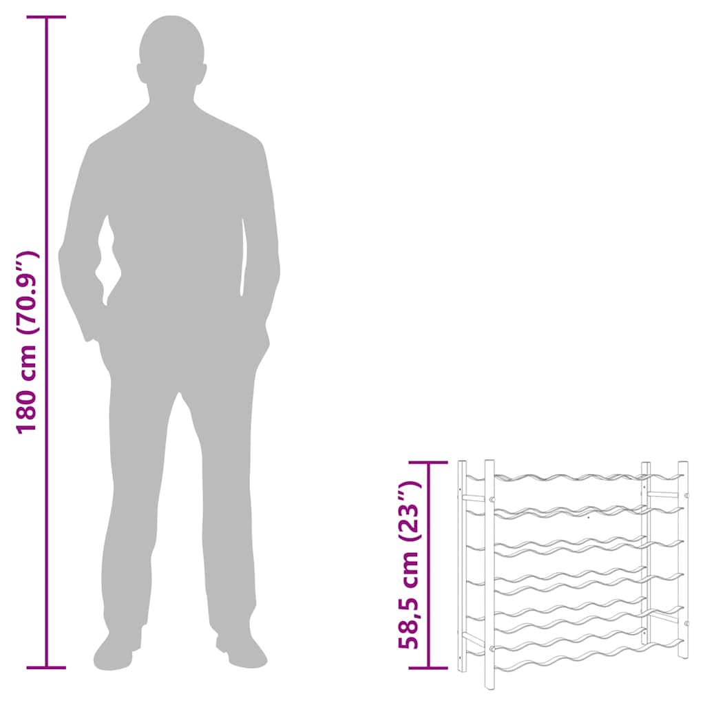 Portavini da 36 Bottiglie Nero in Ferro