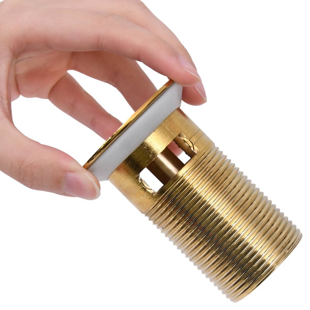 Scarico a Pressione con Troppopieno Oro 6,4x6,4x9,1 cm - homemem39