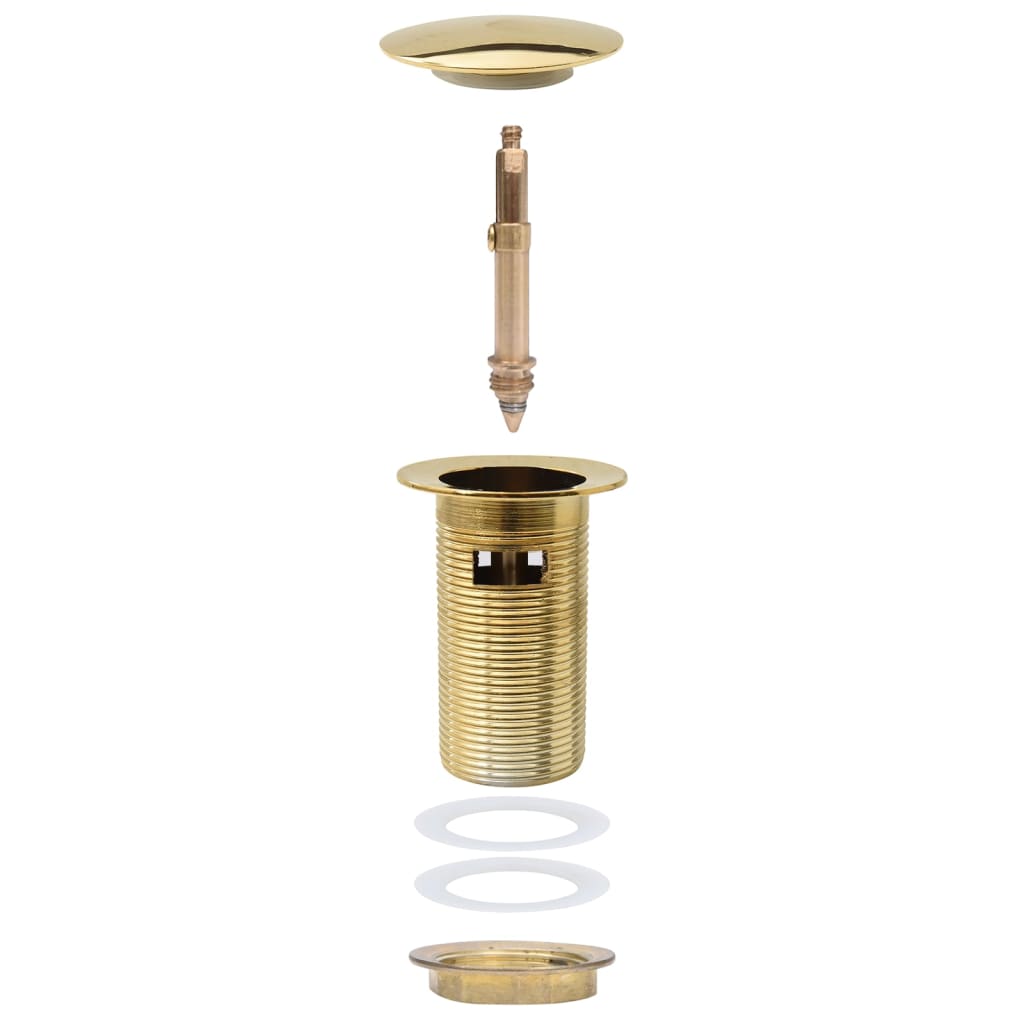 Scarico a Pressione con Troppopieno Oro 6,4x6,4x9,1 cm - homemem39