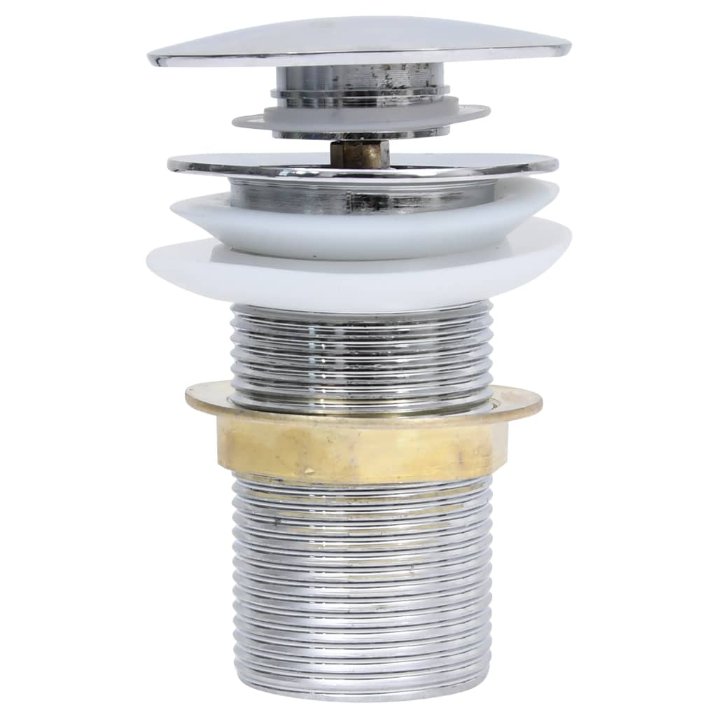 Scarico a Pressione Senza Troppopieno Cromo 6,4x6,4x9,1cm - homemem39