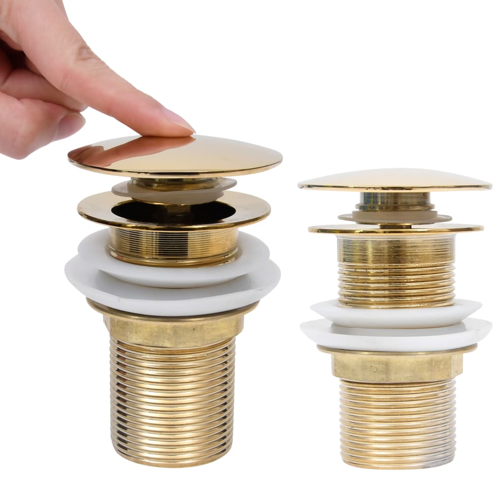 Scarico a Pressione senza Troppopieno Oro 6,4x6,4x9,1 cm - homemem39