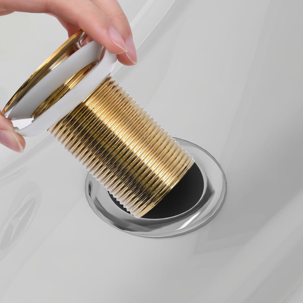 Scarico a Pressione senza Troppopieno Oro 6,4x6,4x9,1 cm - homemem39